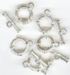 5 Sets of 22mm Large Silver Plated Toggles